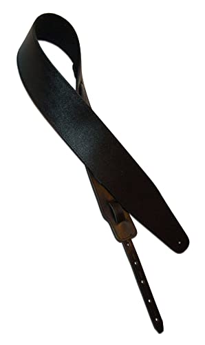 Shaman CC1 Ledergurt für E-Gitarre und E-Bass (verstellbar von 125 cm bis 155 cm, Breite: 7,6 cm, heimisches Leder) schwarz