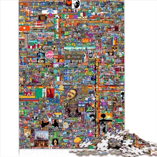 1000-teiliges Puzzle Weltpixelkunst Puzzles Geschenke Spielzeug Holzpuzzles Teenager Lustige Puzzlespiele Pädagogische Stressabbau-Spielzeugpuzzle 1000 Teile (50 x 75 cm)