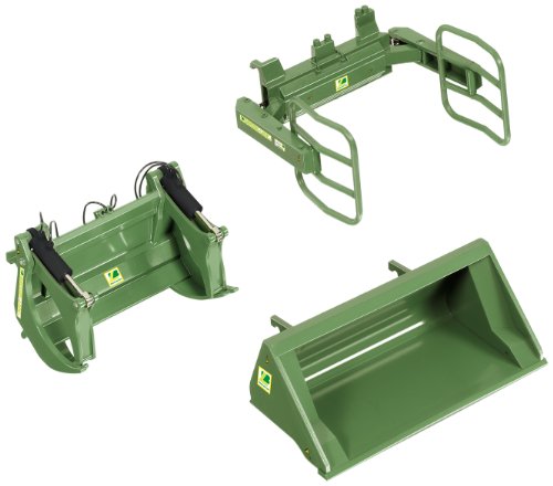 Wiking 7383 - Frontlader Werkzeuge Set A Bressel und Lade, grün
