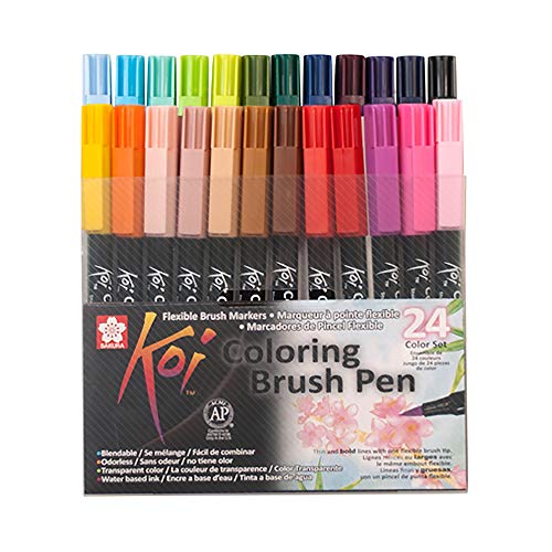 Sakura Koi Coloring Brush Pens 24er-Set, 24 Pinselstifte im Etui