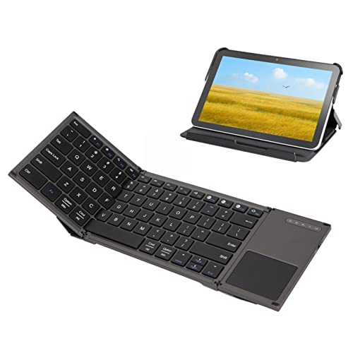 Faltbare Tastatur, Kabellose Bluetooth-Tastatur mit Touchpad 78 Tasten Ultradünne Split-Tastatur, Tragbare Kleine Tastatur für Telefon-Tablet für OS Android-Unterstützung für Verbindung mit Mehreren G
