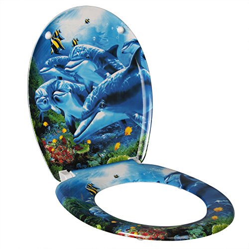 eSituro STS0171 Toilettensitz WC Sitz Toilettendeckel Klodeckel mit Absenkautomatik mit Softclose Scharnier Duroplast
