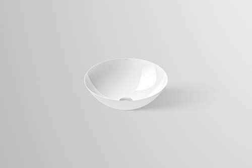 Alape˘ Waschschale, Waschbecken aus glasiertem Stahl in der Oberfläche weiß, rund, Ø 45 cm, Höhe 14,2 cm, Waschbecken ohne Hahnloch, ohne Überlauf, antibakteriell SB.K450.GS