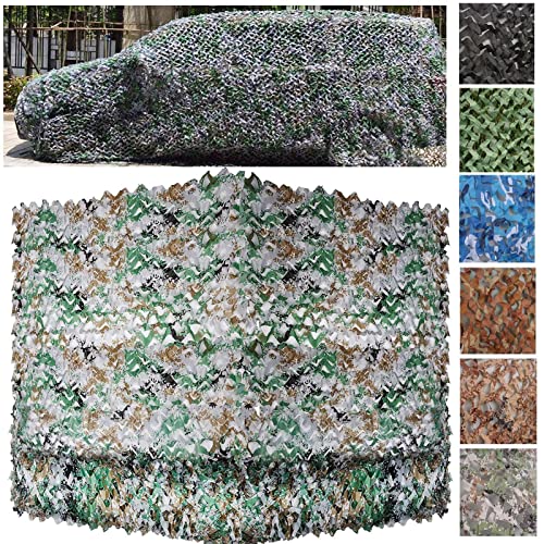 DGSFES Jagd Camouflage Tarnnetz, Woodland Camo Tarnung Netz,Militär Tarnnetz Dekoration Sonnenschutz,Tarnnetz als Sonnensegel Camping Deko Outdoor,Tarnung Fotografie,Wald,1X8m