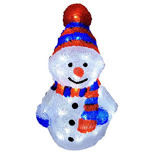 XXL Schneemann Acryl Beleuchtung Figur kaltweiß 96 LEDs Strombetrieb Außenbeleuchtung Weihnachtsbeleuchtung