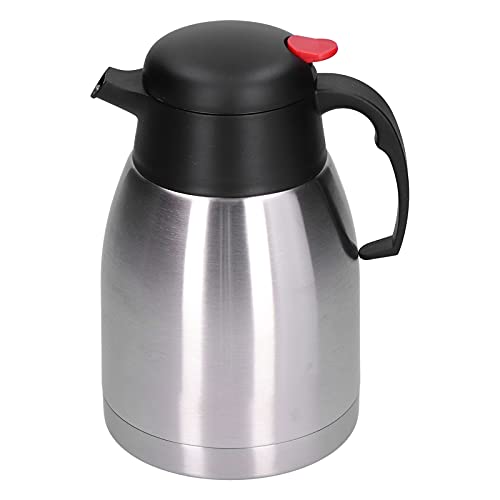 Thermo-Kaffeekaraffe aus Edelstahl, 1,5 L Druckschalter, Doppelwandige Vakuum-Thermoskanne, Mehrzweck-Wasserflasche Zum Kochen von Wasser/Tee/Kaffee