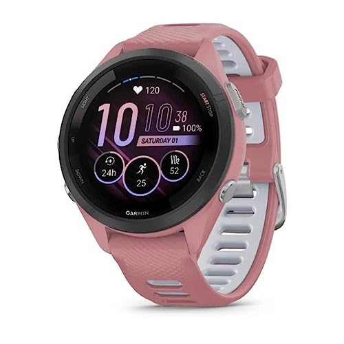 Garmin Forerunner 265S Running Smartwatch für Unisex, Größe 42 mm, Hellrosa/Pudergrau