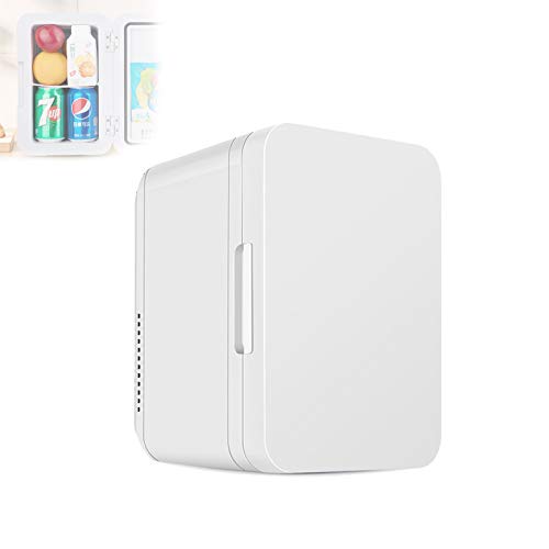 RANRANHOME 8L Compact Kühlschrank, Mini Cabinet Thermoelectric Cooler Und Wärmer, Kleiner Schlaf Haushalt Schlafzimmer Auto-Mounted Kühlschrank Für Kosmetik, Getränke, Nahrungsmittelspeicher,Weiß