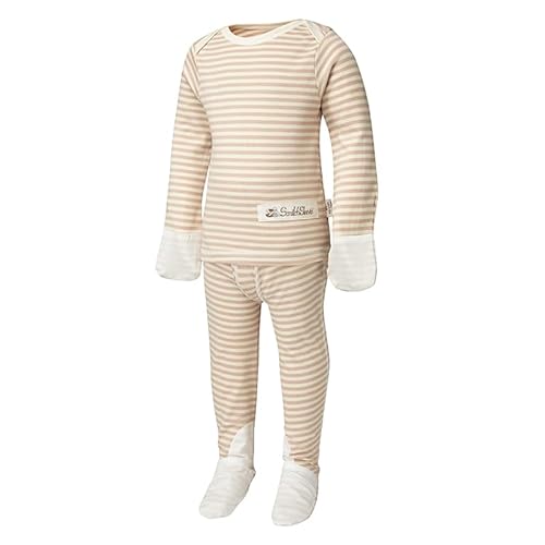 ScratchSleeves Striped PJ Sets - Cappuccino 21-24m