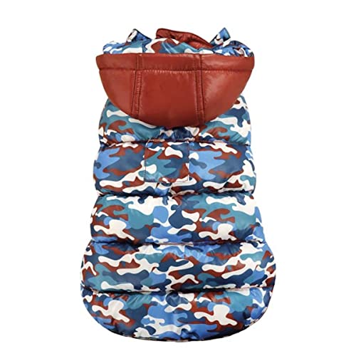 Croci wasserdichte Jacke für Hunde mit Polar Camouflage-Kapuze, Rückengröße 30 cm, gepolstert und doppelseitig, verstellbar mit Gummizug und Loch für Leine und Geschirr, Camouflage und rote Farbe