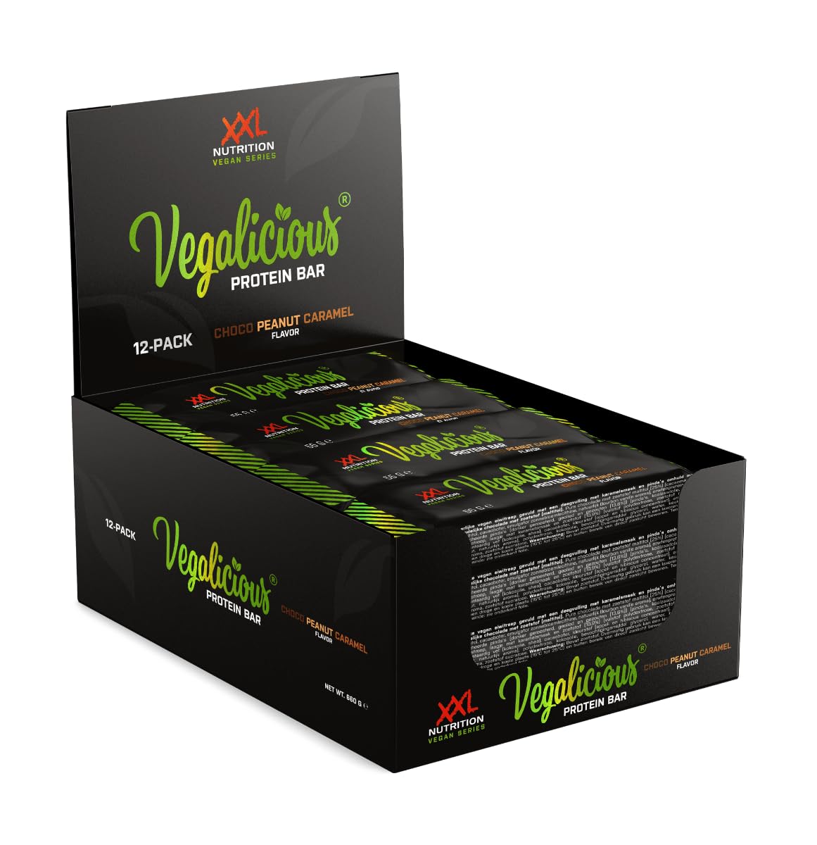 XXL Nutrition - Vegalicious Protein Bar - 100% Veganer Eiweissriegel, Enthält 22,4% Eiweiss aus Erbsen-Isolat, Vegan Protein - 12 pack