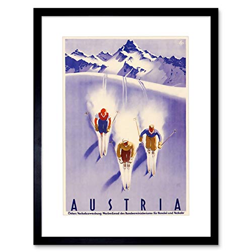 The Art Stop TRAVEL Tourism Winter Sport Austria SKI Snow ALPS Framed Print Picture F12X1472
