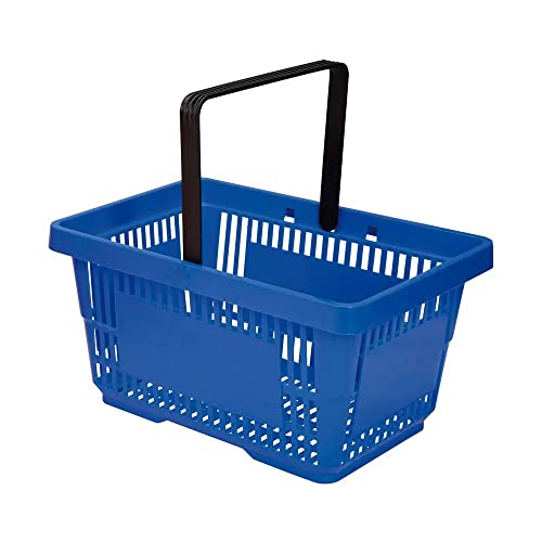 5x Einkaufskörbe blau 20 l/Stapelbar/für den Einzelhandel/Kunststoff/Klappbarer Tragegriff