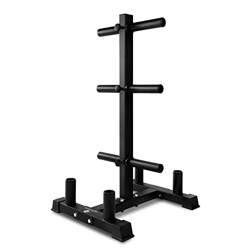 Olympic Weight Plate Rack - 800 Pounds Capacity, Heavy Duty Gym Organizer, Scratch Resistant Frame, Powder-Coat Finish, Easy to Assemble, Compact & Space-Saving