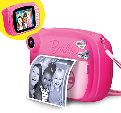 Lisciani Giochi, Barbie Print Cam Hi-Tech, Kinder ab 4 Jahren, Sofortkamera, Druck auf Ihre Fotos, Video und Selfie-Funktion, Mehrfarbig, 97050
