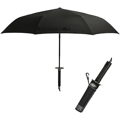 Danlai Regenschirm Im Japanischen Samurai-schwert-stil, Robust, Winddicht, Uv-schutz, Automatischer Sonnenschirm, Faltbar, Windabweisend