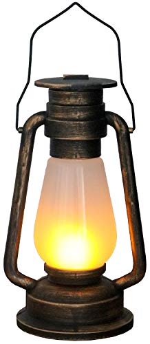 Tronje LED Grubenlampe antike Kupferoptik 4h-Timer 24 LEDs Feuersimulation lodernde Flammen Deko-Lampe Feuerschein