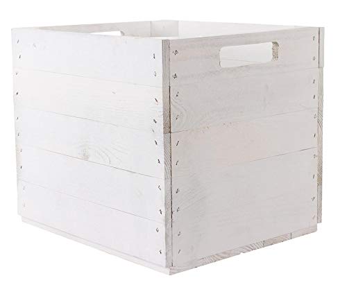1x Vintage-Möbel 24 Neue weiße Kiste für IKEA Kallax Regal Expedit 33cm x 37,5cm x 32,5cm Einsatz Aufbewahrungsbox Obstkisten Weinkiste Aufbewahrungskisten Regal Holz Kiste klassisch