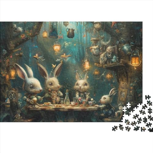 Rabbit Village 1000 Stück Puzzle Puzzle Kunst Geschenke Schwieriges Lively and Cute Puzzlespiel Geburtstagsgeschenk Stressabbau-Spielzeug 1000pcs (75x50cm)