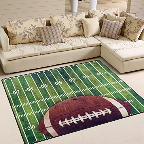 Use7 Retro American Football Field Area Teppich für Wohnzimmer Schlafzimmer 160 cm x 122 cm