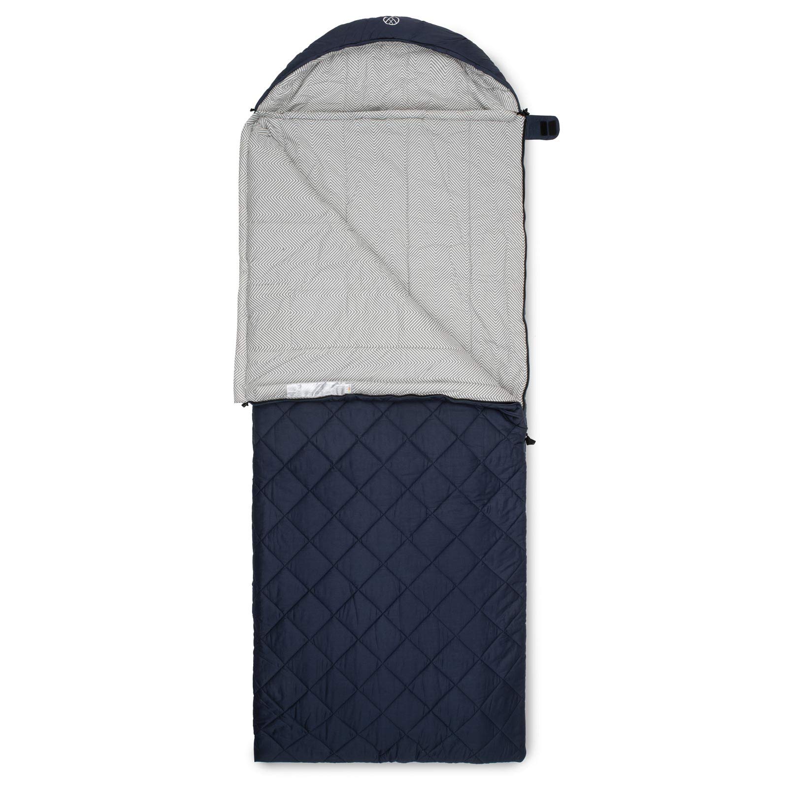 Justcamp Urbana Deckenschlafsack (220 x 85 cm) mit Innen- & Außenbezug aus Baumwolle - Koppelbarer Camping Reiseschlafsack für 3 Jahreszeiten, extra groß & breit für Erwachsene, mit kleinem Packmaß