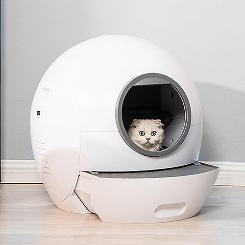 Selbstreinigende Katzentoilette, integrierter Sicherheitsschutz, automatische Katzentoilette für mehrere Katzen, Geruchsisolierung/APP-Steuerung