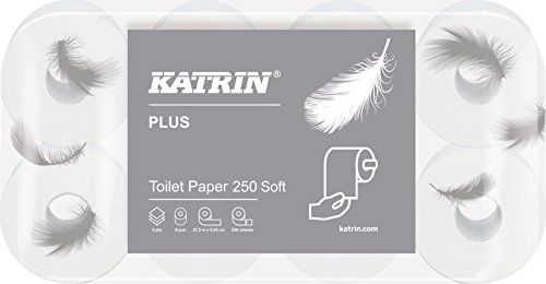 Katrin 11711 Plus Toilet 250 Soft Toilettenpapier, 3-lagig (72-er Pack)
