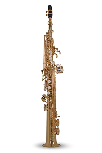 Roy Benson Bb Sopran Saxophon MOD.SS-302 gerade Form lack., inkl. leichtem Rechtecketui