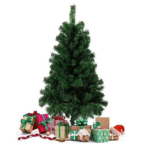 Künstlicher PVC Weihnachtsbaum 120cm (Ø ca. 66 cm), Grün Tannenbaum Christbaum Tanne Unecht Weihnachtsdeko, inkl. Metall Christbaum Ständer, Weihnachtsbäume als Weihnachtsdeko Innen (4ft)