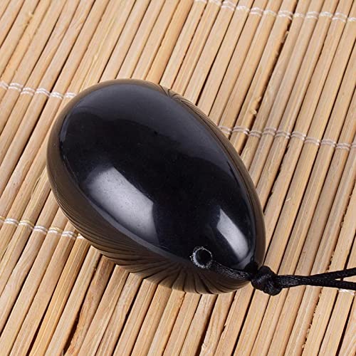 Yoni Ei Naturstein Jade Kristall Ei Bohrer Ball Kegel Massage, 45x30 Achat Geschenk (Color : 45x30 Obsidian)