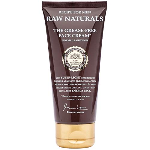 Recipe for Men Raw Naturals Grease Free Face Cream for Men Advanced Hydration Without Greasy Feeling for Tired Looking Skin 100ml