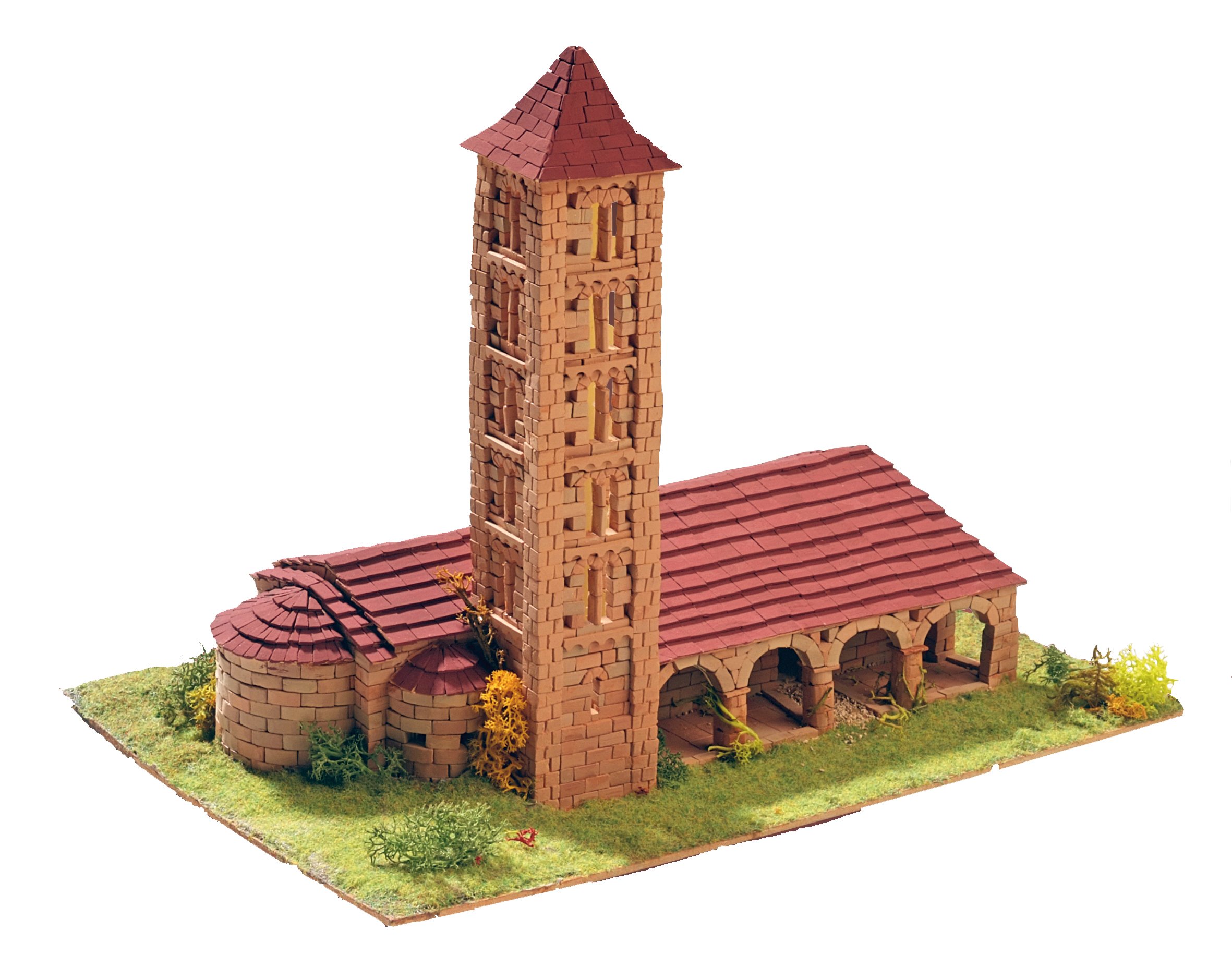 Keranova 30106 historische Gebäude 2210 Teile Santa Eulalia de Erill La Vall Kirche Modell 27 x 15 x 28 cm, Mehrfarbig