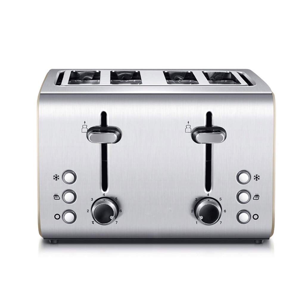 TWDYC Edelstahl-Toaster mit langem Schlitz, Bagels, Aufwärmen von Brotspezialitäten, Abbrechen und Auftauen, 4 Scheiben