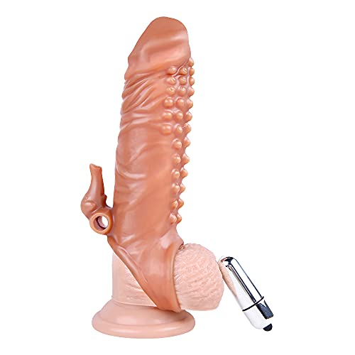 Realistischer Pennis Manschette Kondome Vibration Penishülle Penisverlängerung Sleeve Penis Vergrößerer Hülle Erotik Sex-Spielzeug Für Männer Masturbieren