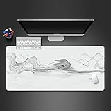 Mauspad Large Schwarz-Weiß-Kunst Mauspad Naturkautschuk Waschbar Große Tischmatte Notebook-Computer Gamers Rutschfeste Tischmatte 600X300X3Mm