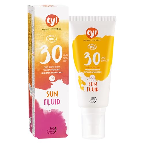 ey! organic cosmetics Sunspray Sonnenspray LSF 30+ wasserfest, vegan, ohne Mikroplastik, Naturkosmetik für Gesicht und Körper, 1er Pack (1 x 100ml)