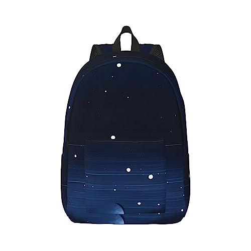 Dunkelblaue Reisetasche aus Segeltuch mit großer Kapazität, verstellbare Schultergurte, für Schule, Outdoor-Sport, Schwarz , M