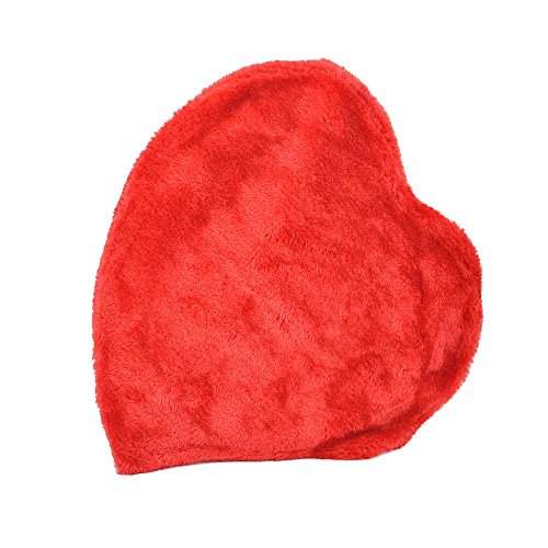 Herz-Wärmflasche 1,65 Liter, Herz Herzform Wärmeflasche mit Plüschbezug, rot