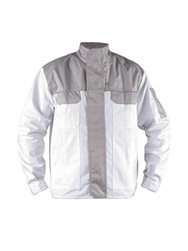 TMG® Herren Arbeitsjacke Bundjacke - leichte Jacke für die Arbeit - Maler Lackierer und Stuckateur - weiß - 2XL