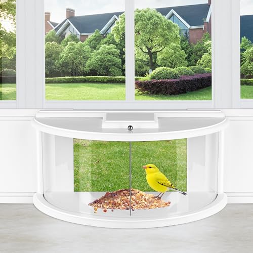 Simple Deluxe Vogelfutterstation für Fenster zum Betrachten – Klarsicht-Fenstertablett für den Innenbereich – Kolibri-Futterspender für draußen, genießen Sie die Beobachtung von Wildvögeln im Freien