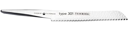 Chroma P06HM 8 1/2" Bread Knife Hammered Finish Kitcen Cutlery, Multicolor