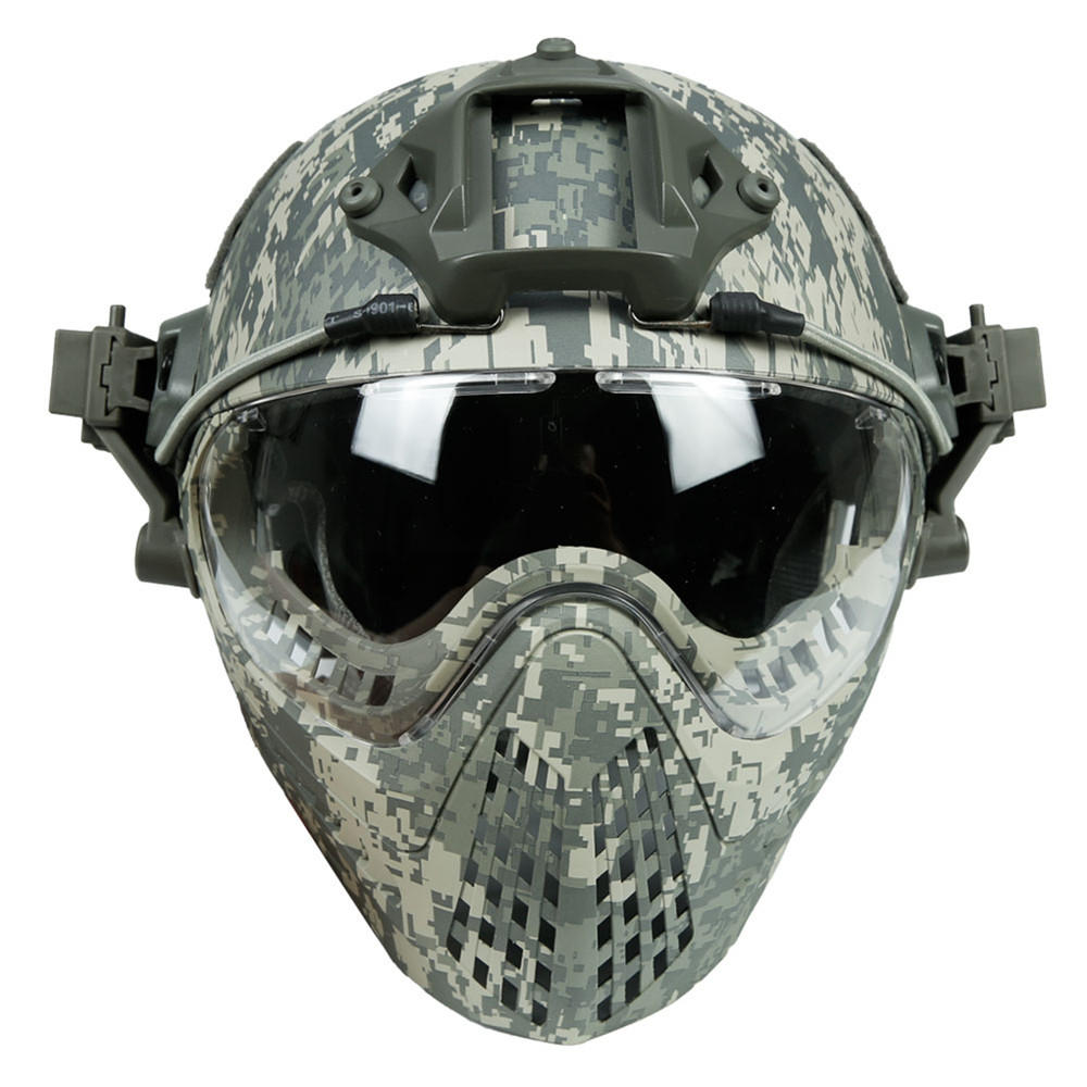 WoSporT CS Army taktischer Helm mit Maske für Motorradfahren, Jagd und Outdoor-Aktivitäten