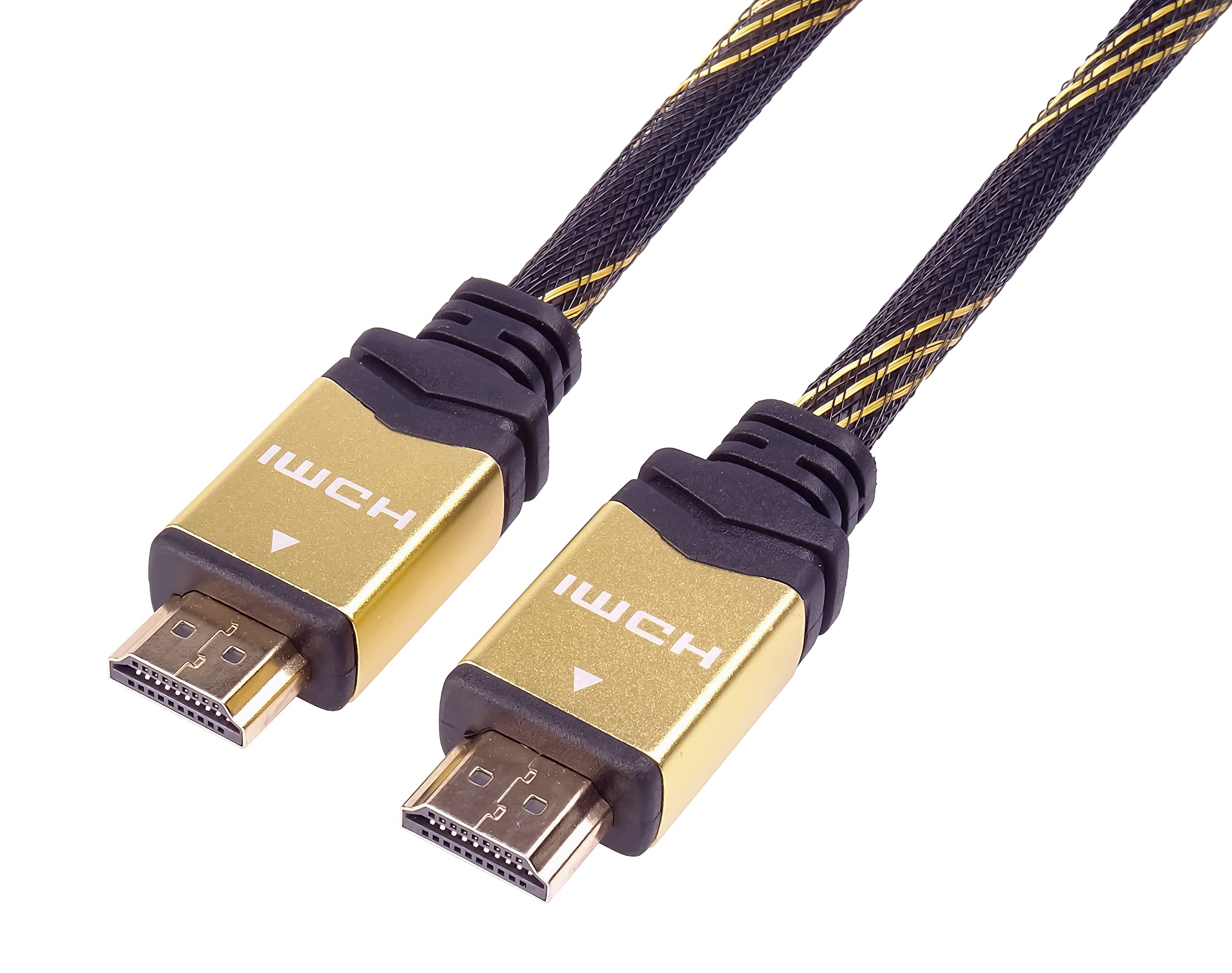 PremiumCord Gold 4K High Speed ​​HDMI + Ethernet Kabel 10 m, Kompatibel mit Video 4K 2160p, FULL HD 1080p, Deep Color, 3D, ARC, HDR, 10,2Gbps, vergoldete Anschlüsse, schwarz-gold