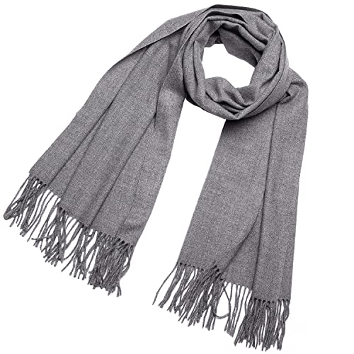DonDon Damen Winter-Schal groß und flauschig 200 x 70 cm - Grau