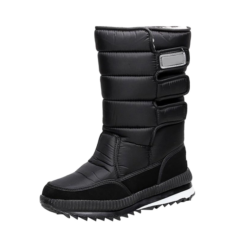LvRao Winterschuhe Wasserdicht Herren Schuhe Wasserfest Schneestiefel Outdoorschuhe Winter Boots # Schwarz 45