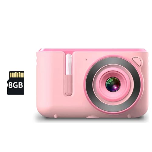 MANDDLAB Neue Digitale Dual-Selfie-Fotokamera, HD 720P-Video, USB-Aufladung, Farbdisplay Als Geschenk für Kinder, Rosa