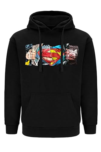 ERT GROUP Men's Hooded Sweatshirt, Superman 026 Black, XXL