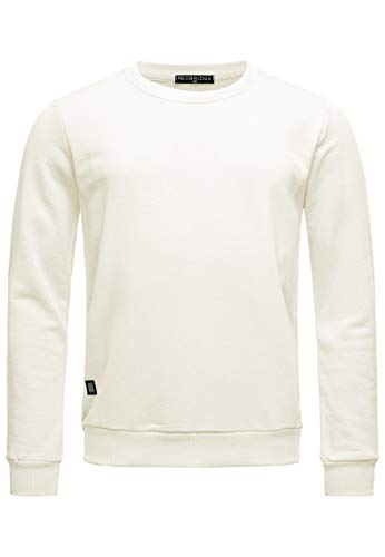 Redbridge Herren Sweatshirt Pullover Basic Uni Baumwolle Sweater Ecru XXL