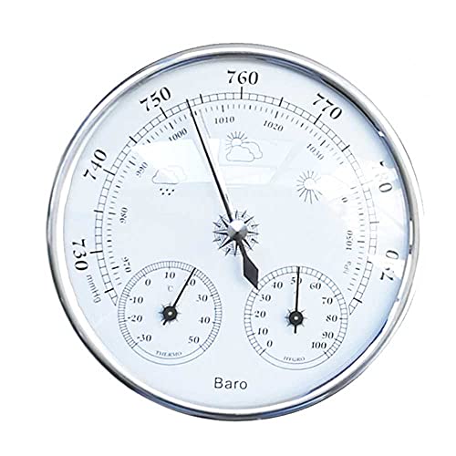 OGYCLVJV Zifferblatt-Barometer, traditionelles Barometer, wandmontiertes Haushaltsbarometer, Thermometer, Hygrometer, Wetterstation