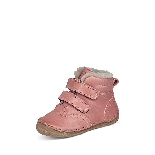 Froddo Kinder Stiefel G2110113 Mädchen Winter Leder Stiefel Klettverschluss Pink (Dark Pink) Größe 26 EU